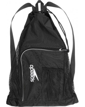 SPEEDO Τσάντα πλάτης κολύμβησης Deluxe Ventilator Mesh Bag 11234-3503U BLACK/WHITE
