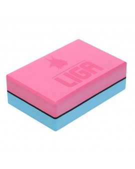 Τουβλάκι Yoga δίχρωμο (Two-color Yoga block) (γαλάζιο/ροζ) Ligasport