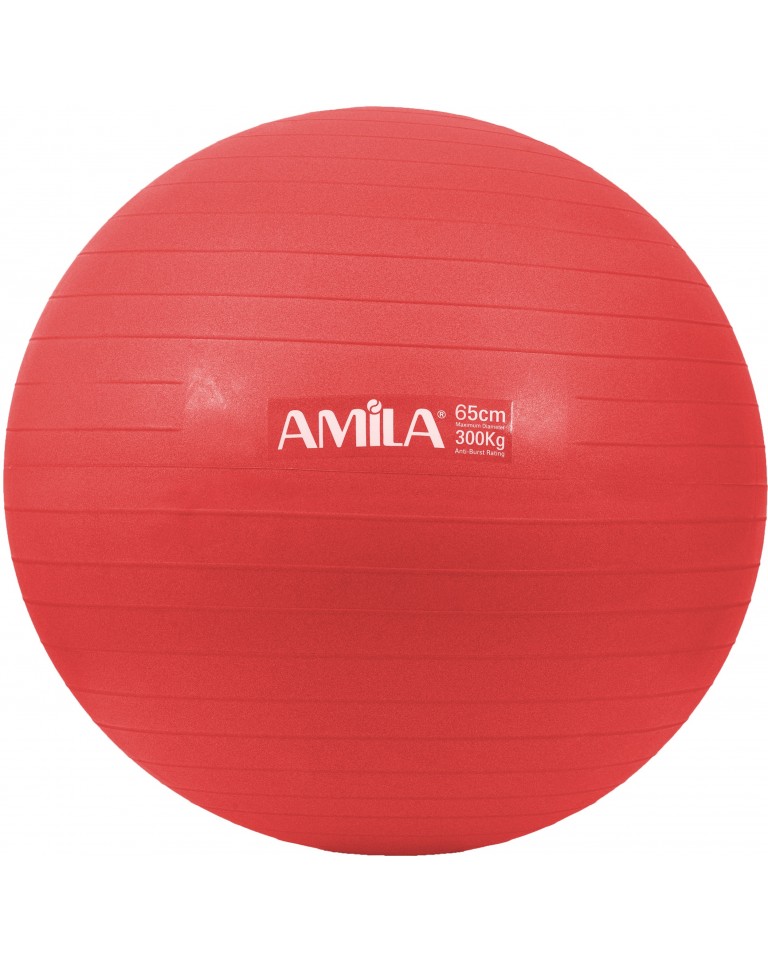 Μπάλα γυμναστικής, Φ65cm, AMILA GYMBALL 65cm Κόκκινη 95846