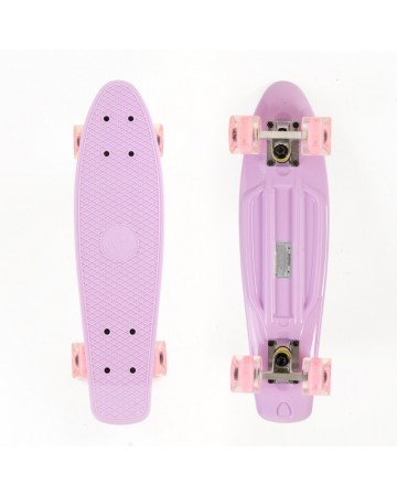 Mini cruiser skateboard 22.5 Dusty-Pink με LED ρόδες Fish