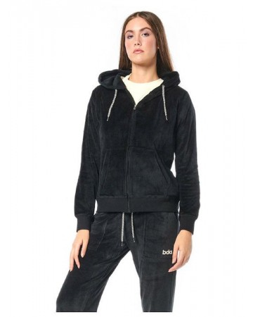 Γυναικεία Ζακέτα με Κουκούλα Body Action Women Velour Hoodie Jacket 071222-01 Black