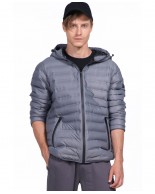 BODY ACTION MEN QUILT PADDED JACKET WITH HOOD 073926-03