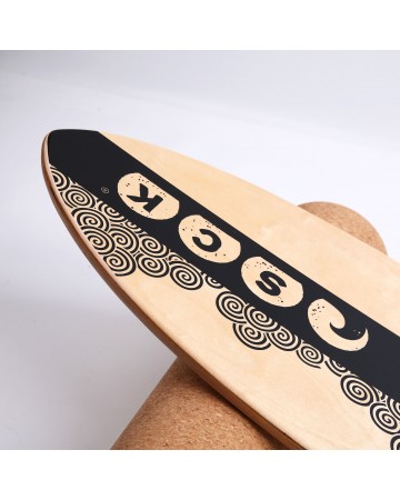 Σανίδα Ισορροπίας PRO με κύλινδρο από φελλό / ξύλινο με μαύρο σχέδιο Sck