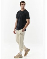 Ανδρικό Παντελόνι Φόρμας Body Action Men's Sustainable Cuffed Sweatpants 023329-05A Offwhite