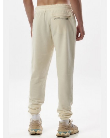 Ανδρικό Παντελόνι Φόρμας Body Action Men's Sustainable Cuffed Sweatpants 023329-05A Offwhite
