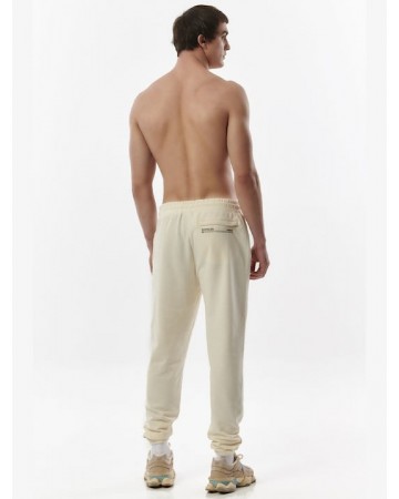 Ανδρικό Παντελόνι Φόρμας Body Action Men's Sustainable Cuffed Sweatpants 023329-05A Offwhite