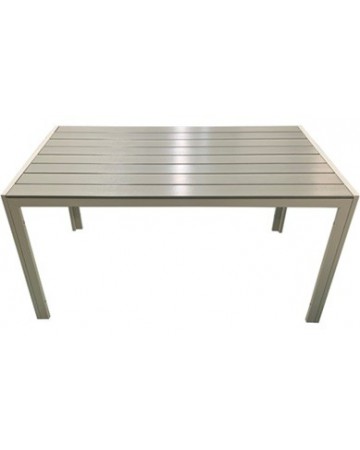 Τραπέζι Αλουμινίου με Συνθετικό Ξύλο Polywood Ανοιχτό Γκρί 180-4888