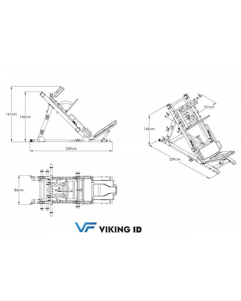 Μηχανή Leg Press & Hack Squat Viking MV-016