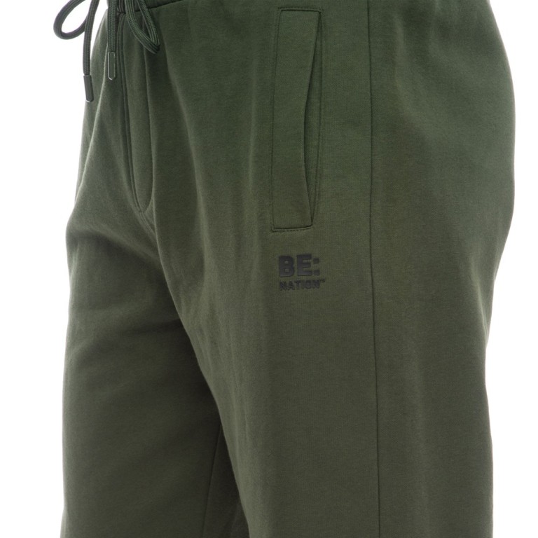 Ανδρικό Παντελόνι Φόρμας Be Nation Logo Elastic Hem Pant D.Khaki 13B 02302301A-1-1