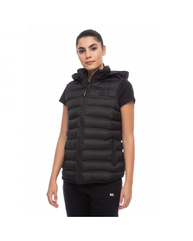 Γυναικείο Αμάνικο Μπουφάν Be Nation Puffer Vest With Detachamble Black 01 08102304