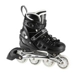 Αυξομειούμενα Roller NH 10905 ΣΕΤ 4 ΣΕ 1 INLINE SKATES NILS EXTREME Μαυρο LED-Large (39-42)