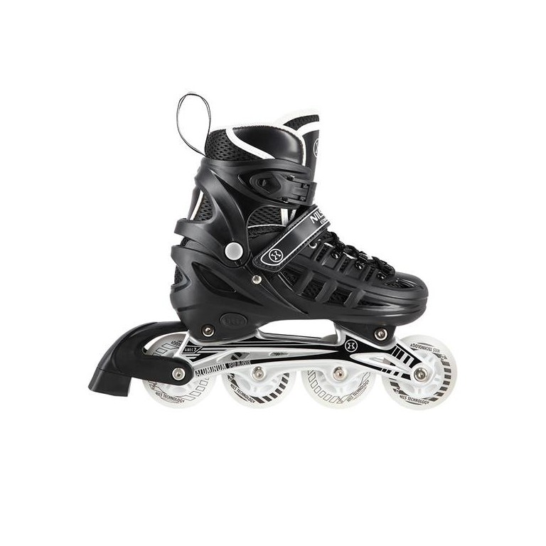 Αυξομειούμενα Roller NH 10905 ΣΕΤ 4 ΣΕ 1 INLINE SKATES NILS EXTREME Μαυρο LED-Large (39-42)