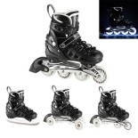 Αυξομειούμενα Roller NH 10905 ΣΕΤ 4 ΣΕ 1 INLINE SKATES NILS EXTREME Μαυρο LED-Medium (35-38)