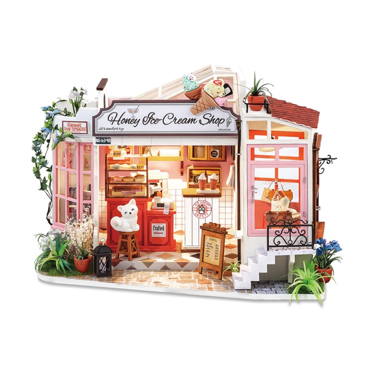 Ξύλινο Σετ Κατασκευής Rolife Honey Ice-cream Shop DG148 DIY Wooden Dollhouse